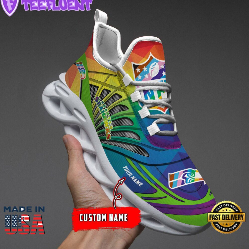 Seattle Seahawks LGBT NFL Personalized Clunky Max Soul Shoes