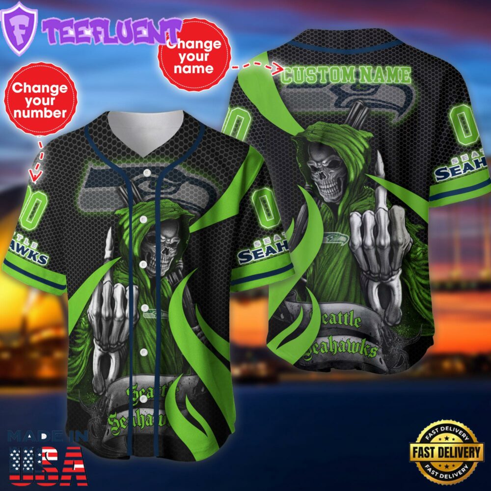Seattle Seahawks NFL 3D Personalized Baseball Jersey Shirt For Fans