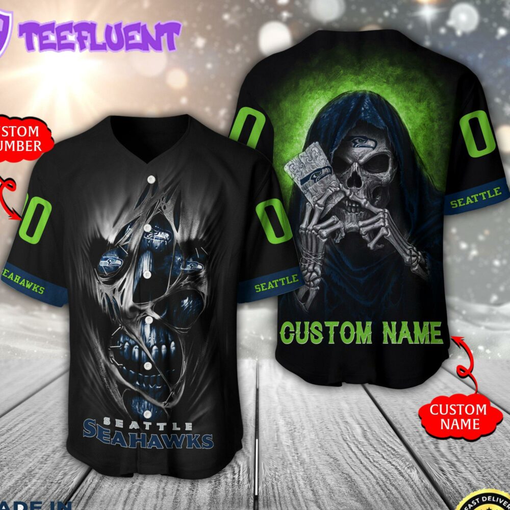 Seattle Seahawks NFL 3D Personalized Baseball Jersey Shirt For Fans