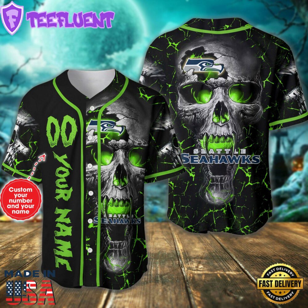 Seattle Seahawks NFL 3D Personalized Baseball Jersey Shirt For Fans