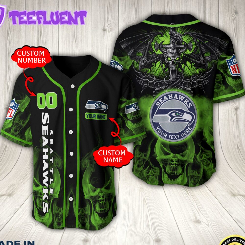 Seattle Seahawks NFL Baseball Jersey Custom Name And Number Shirt For Fans