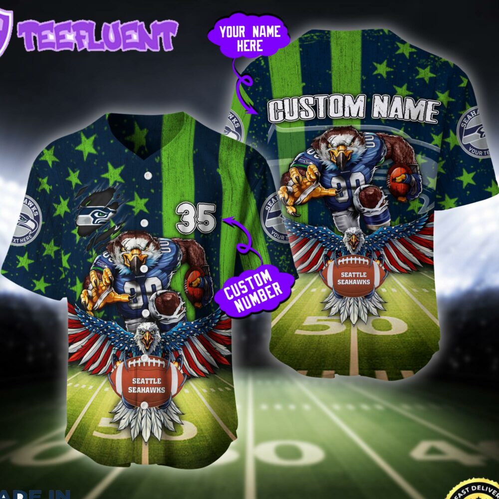Seattle Seahawks NFL Baseball Jersey Custom Shirt For Fans