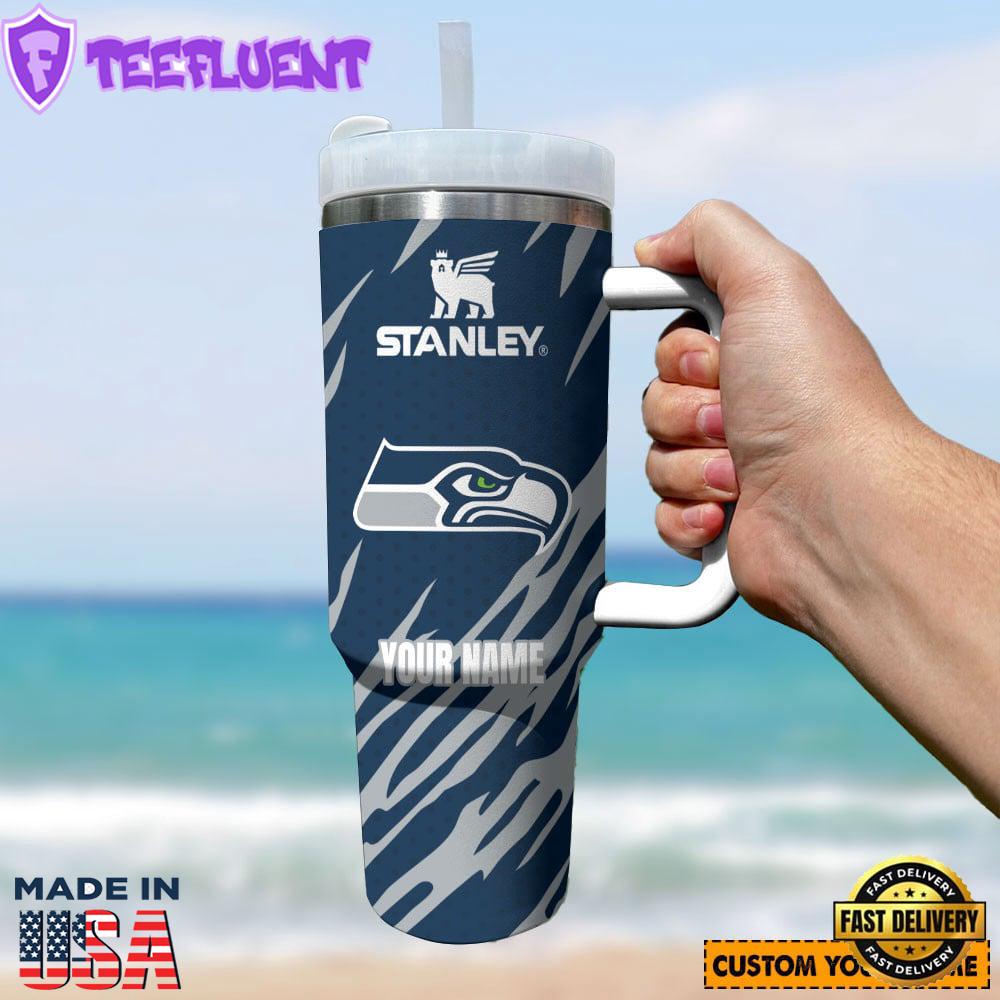 Seattle Seahawks NFL Custom Stanley Quencher 40oz Stainless Steel Tumbler