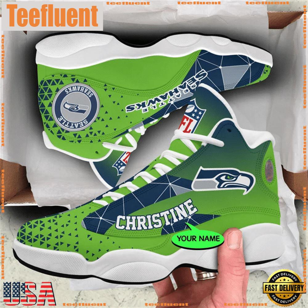 Seattle Seahawks NFL Personalized Jordan 13 Shoes