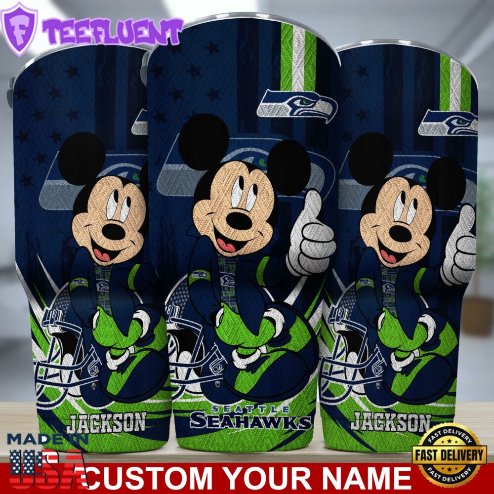 Seattle Seahawks NFL-Custom Tumbler Mickey Mouse For You