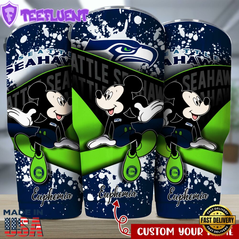 Seattle Seahawks NFL-Custom Tumbler Mickey Mouse Style
