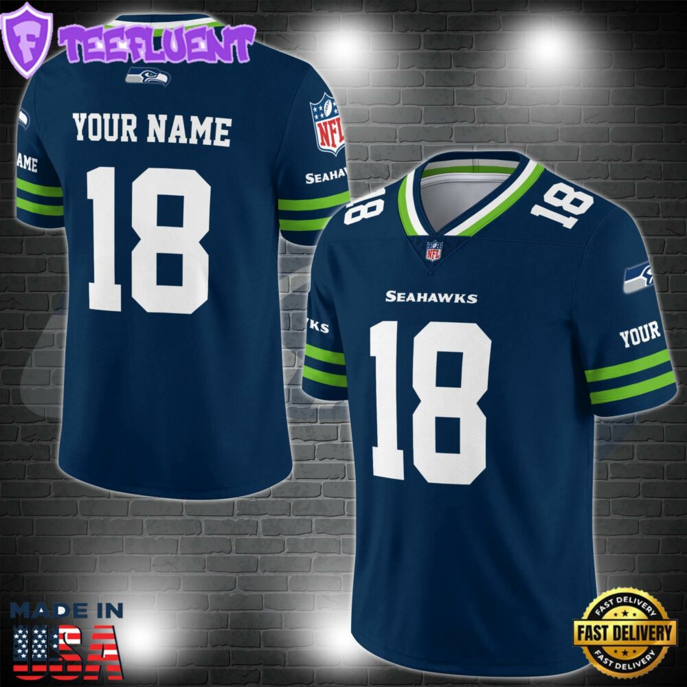 Seattle Seahawks Personalized V-neck Football Jersey Sport Gifts For Fan