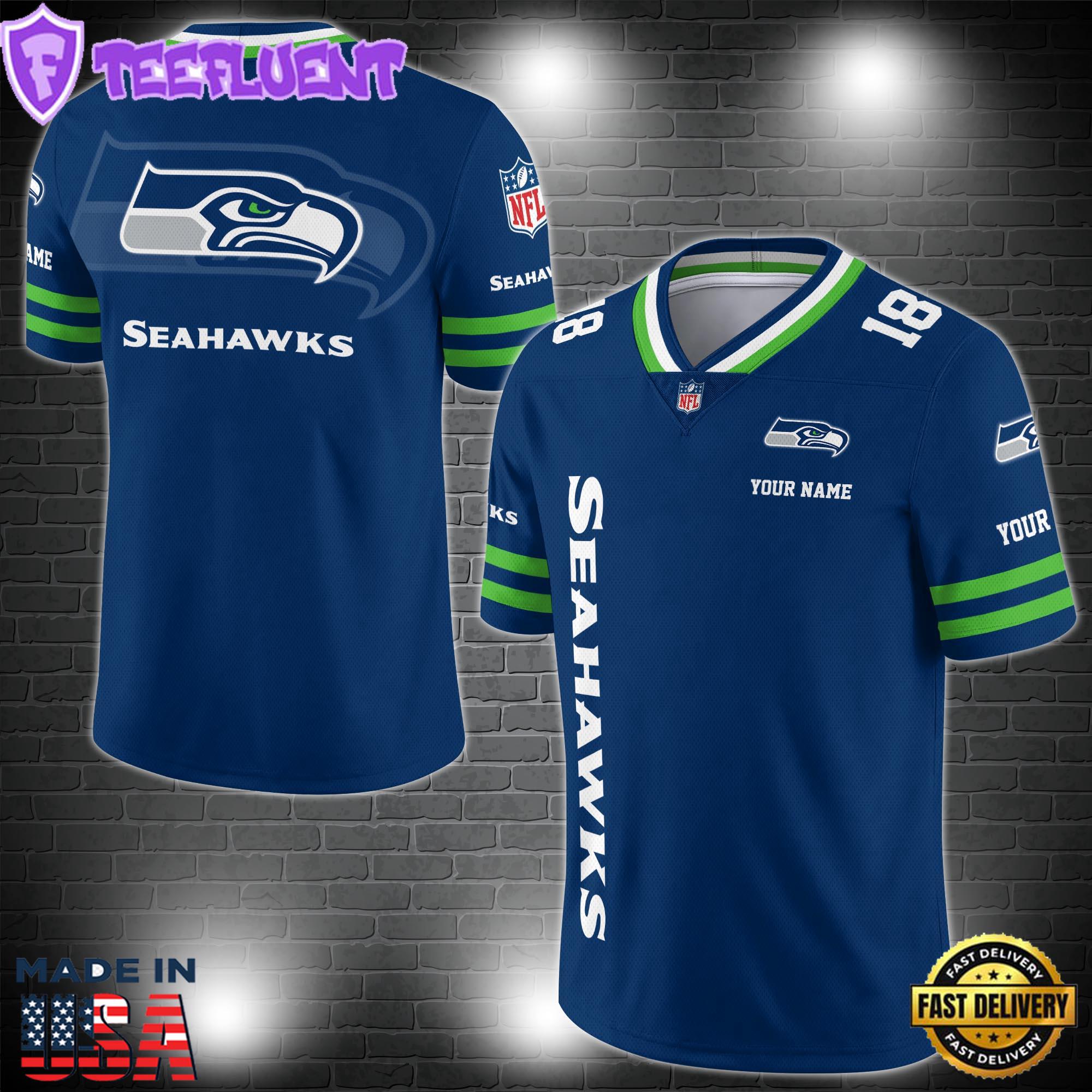 Custom Name Seattle Seahawks Personalized V-neck Football Jersey Sport Gifts For Fan AZCVFJ006 Custom Name Seattle Seahawks Personalized V-neck Football Jersey Sport Gifts For Fan AZCVFJ006