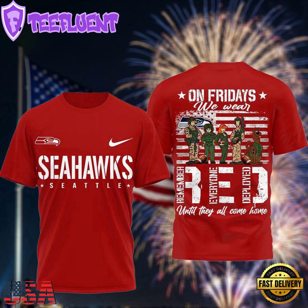 Seattle Seahawks Scooby-Doo Red Friday Military 3D T-Shirt