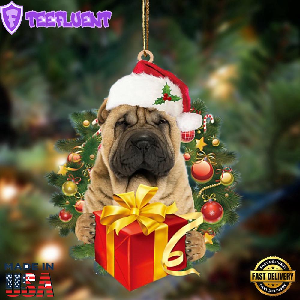 Shar Pei-Dogs Give Gifts Hanging Ornament, Gift For Christmas