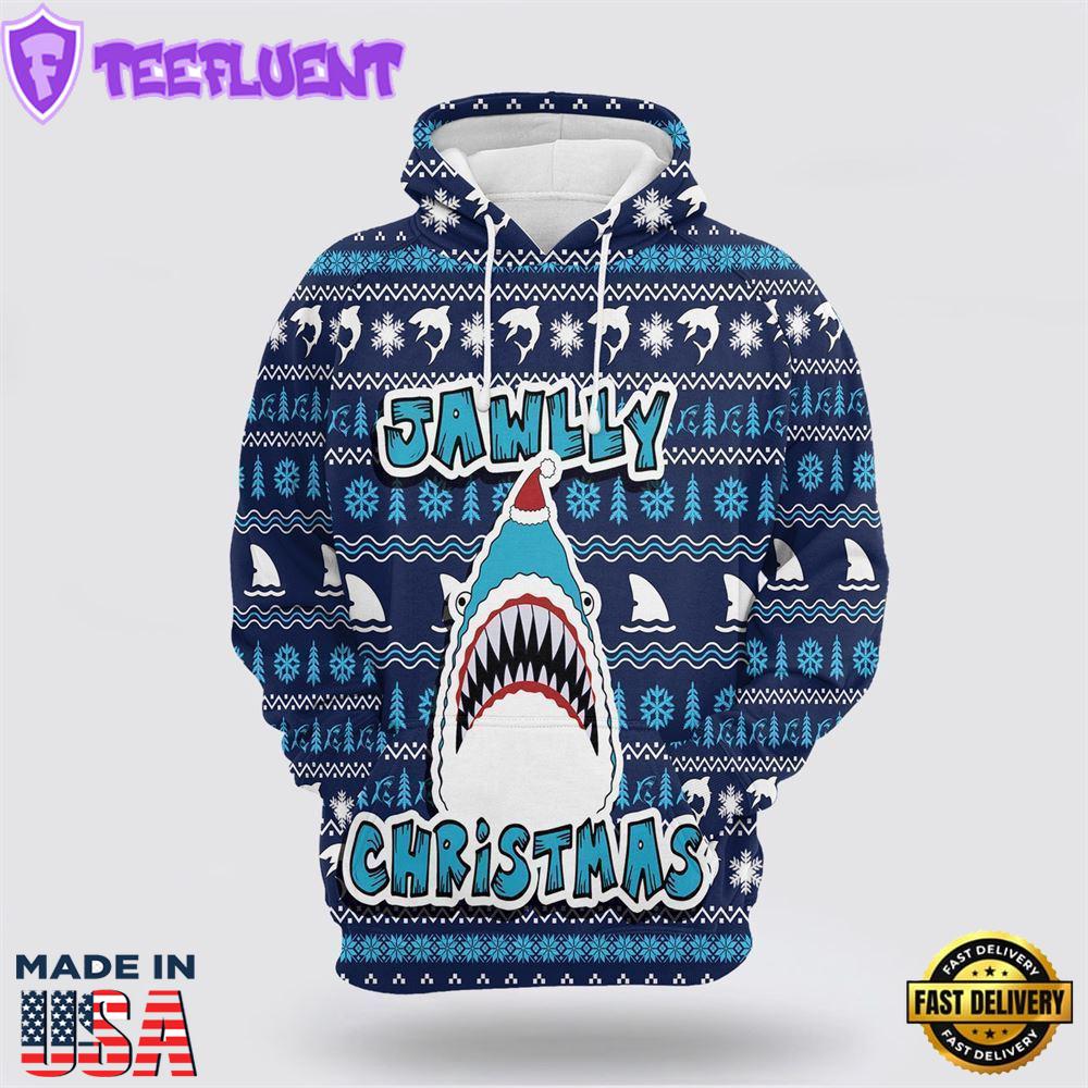Shark Jawlly Christmas All Over Print 3D Hoodie