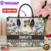 Shetland Sheep Dog Bior Leather Handbag With Flowers And Butterfly