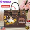 Shetland Sheepdog Dog Kisses Fix Everything Leather Handbag
