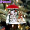 Shetland Sheepdog With Snowman Christmas Ornament, Gift For Christmas