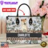 Shiba Inu Dog Bior Leather Handbag With Flowers And Butterfly