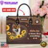 Shiba Inu Dog Kisses Fix Everything Leather Handbag