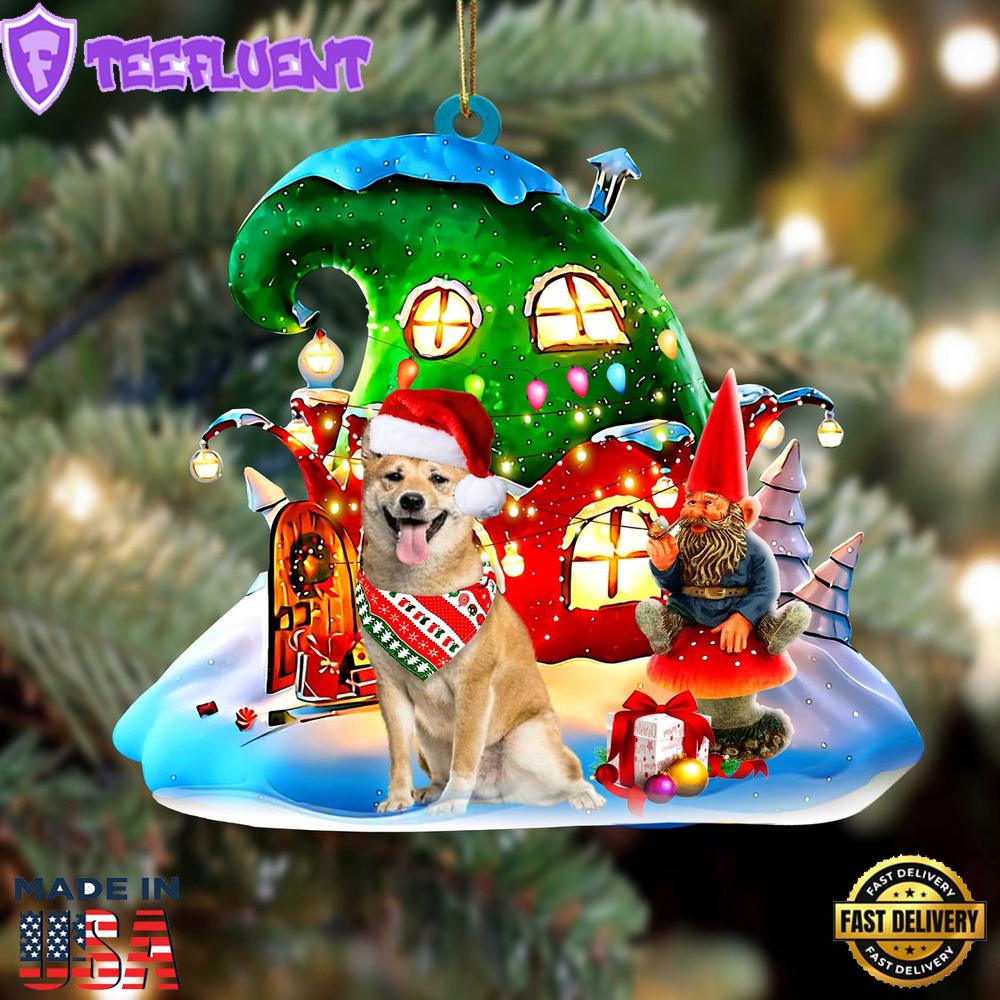 Shiba Inu With Rudolph's House Christmas Ornament, Gift For Christmas