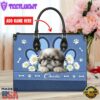 Shih Tzu Dog Lover Leather Bag With Daisy Flowers