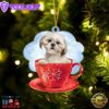 Shih Tzu On The Cup Christmas Ornament, Gift For Christmas