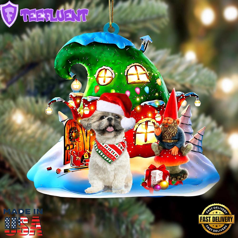 Shih Tzu With Rudolph's House Christmas Ornament, Gift For Christmas