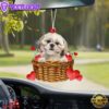 Shih-Tzu With Rose & Heart Ornament, Gift For Christmas