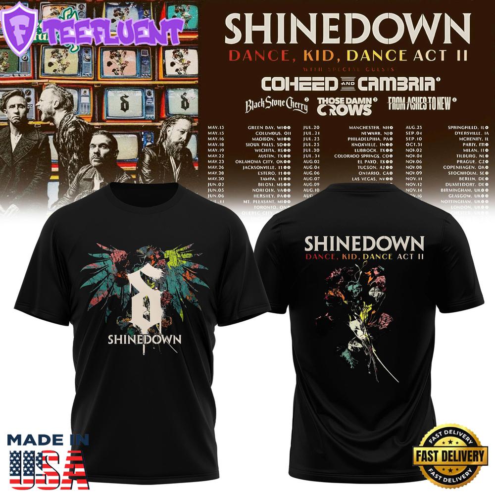 Shinedown “Dance, Kid, Dance Act II World Tour” Tee Collection Ver3