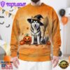 Siberian Husky Dog In Spooky Autumn Halloween 3D Shirt