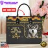 Siberian Husky Dog Just A Girl Who Loves Dogs Leather Handbag