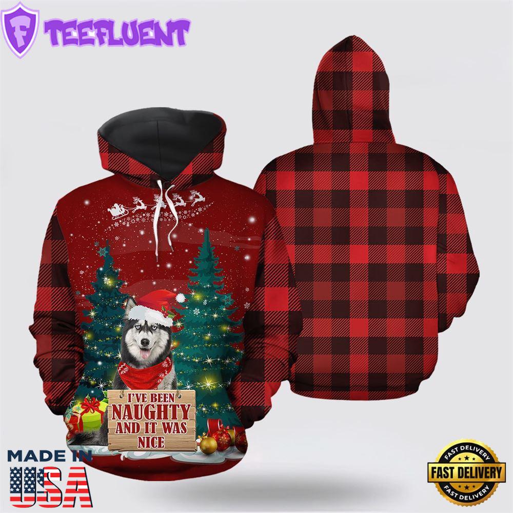 Siberian Husky Naughty All Over Print 3D Hoodie