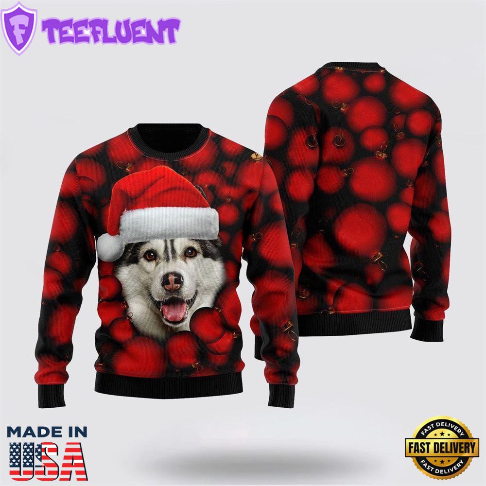 Siberian Husky Ornament Christmas Ugly Christmas Sweater For Men And Women