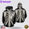 Siberian Husky Skeleton All Over Print 3D Hoodie