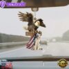 Siberian-Husky And Eagle American Flag Ornament, Gift For Christmas