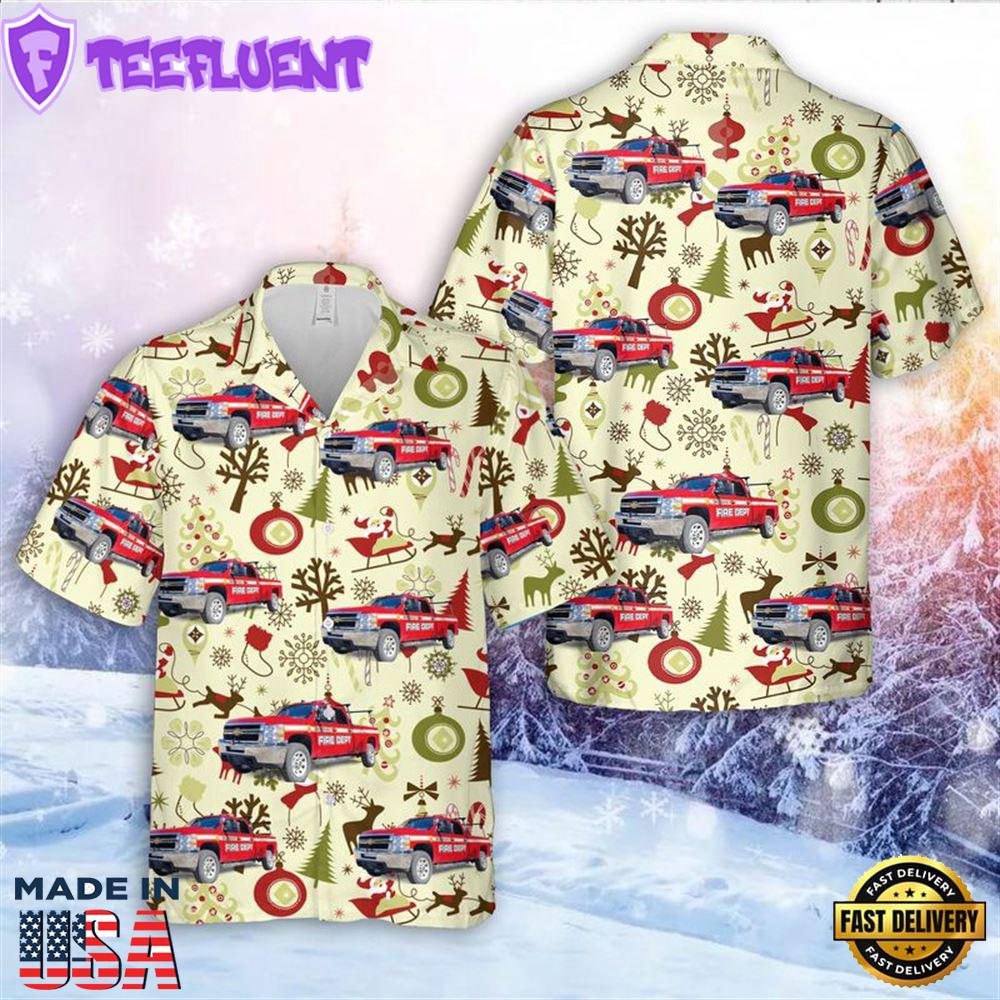 Skagway Volunteer Fire Department, Skagway, Alaska Christmas Hawaiian Shirt