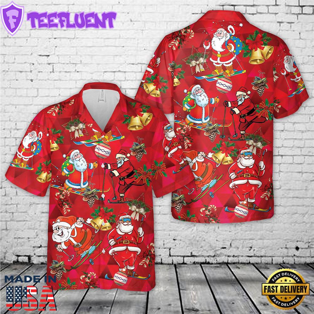 Ski Christmas Santa Claus Hawaiian Shirt