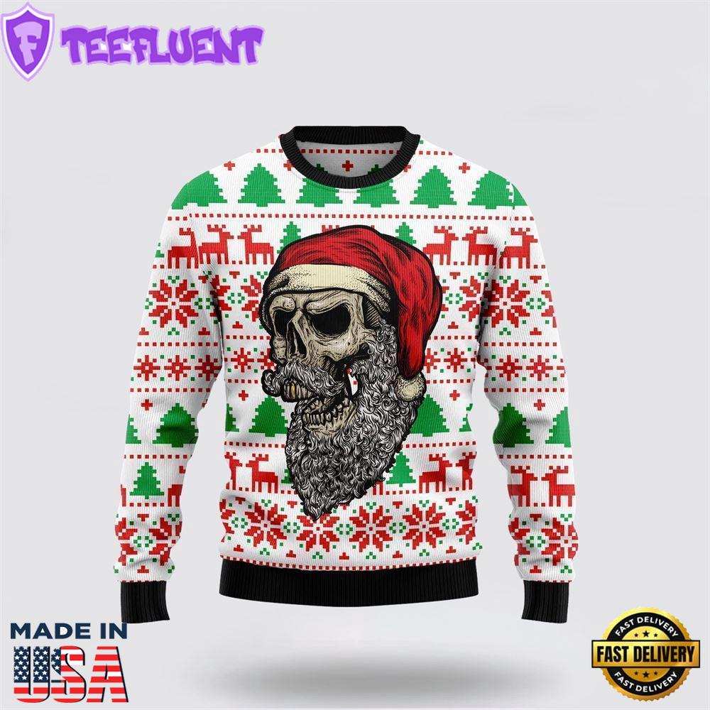 Skull Santa Claus Costume Ugly Christmas Sweater For Men And Women