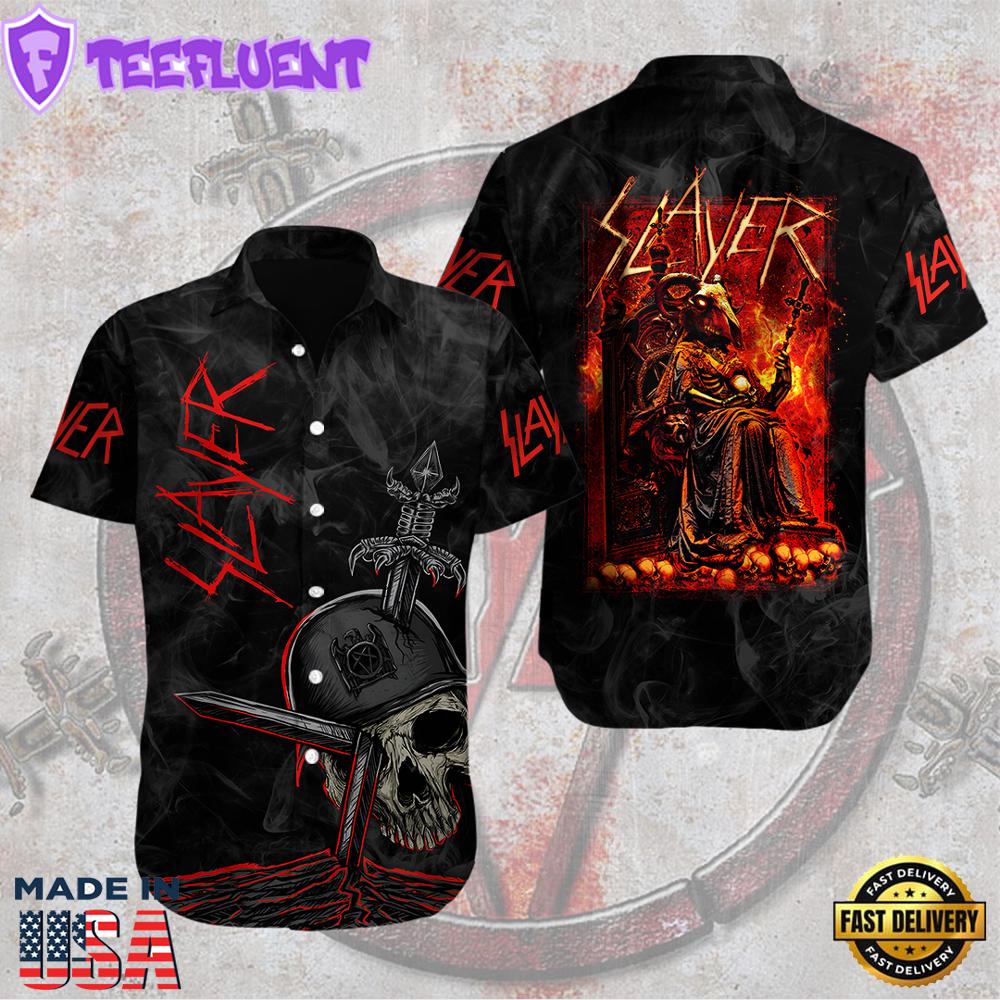 Slayer Short Sleeve Dress Shirt Hawaiian For Family