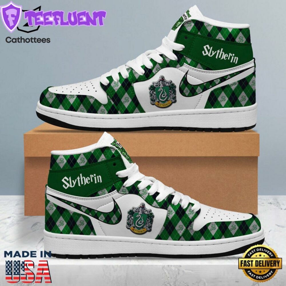 Slytherin Nike Logo Green Design Air Jordan 1 High Top