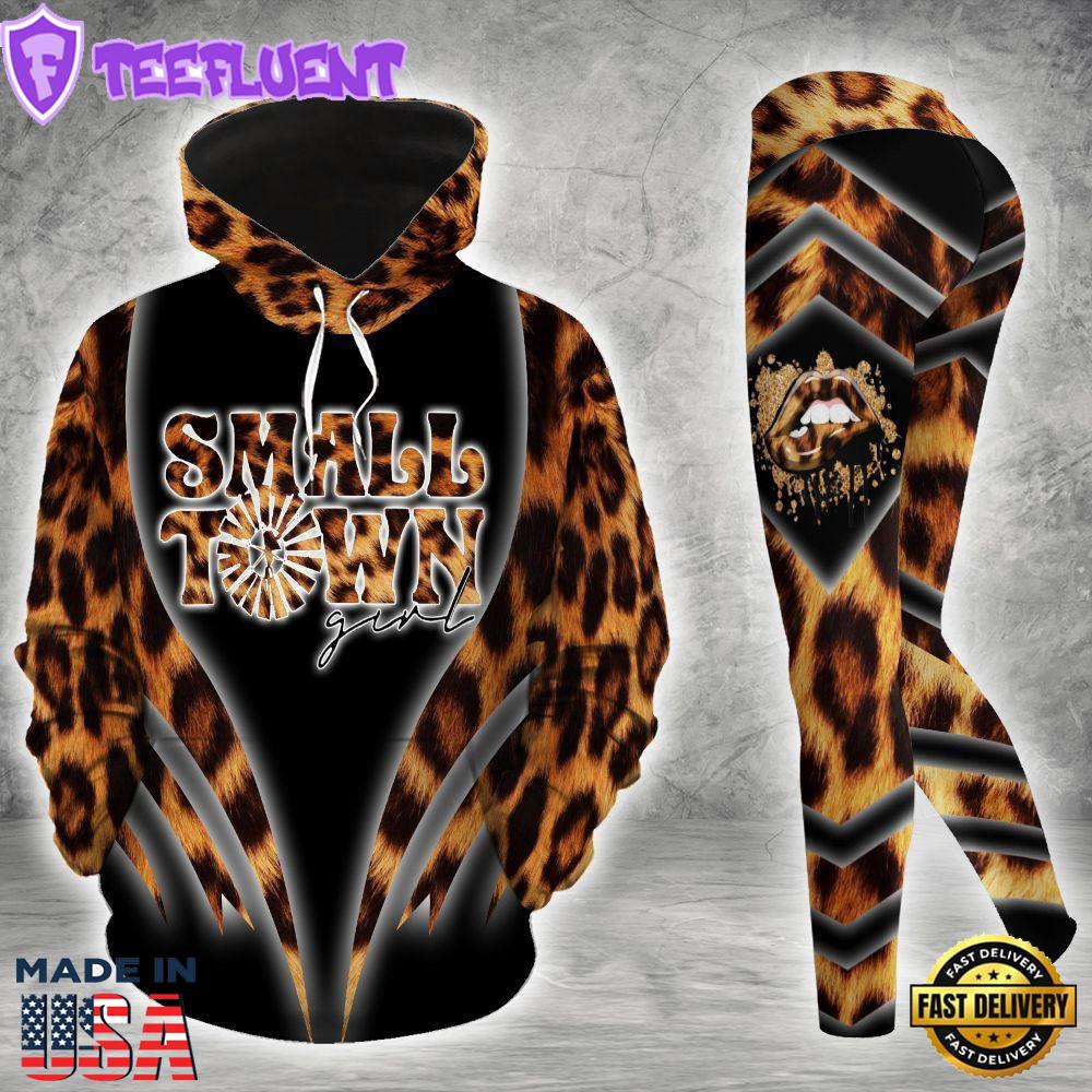 Small Town Country Girl All Over Print Leggings Hoodie Set Outfit For Women Gift Xmas