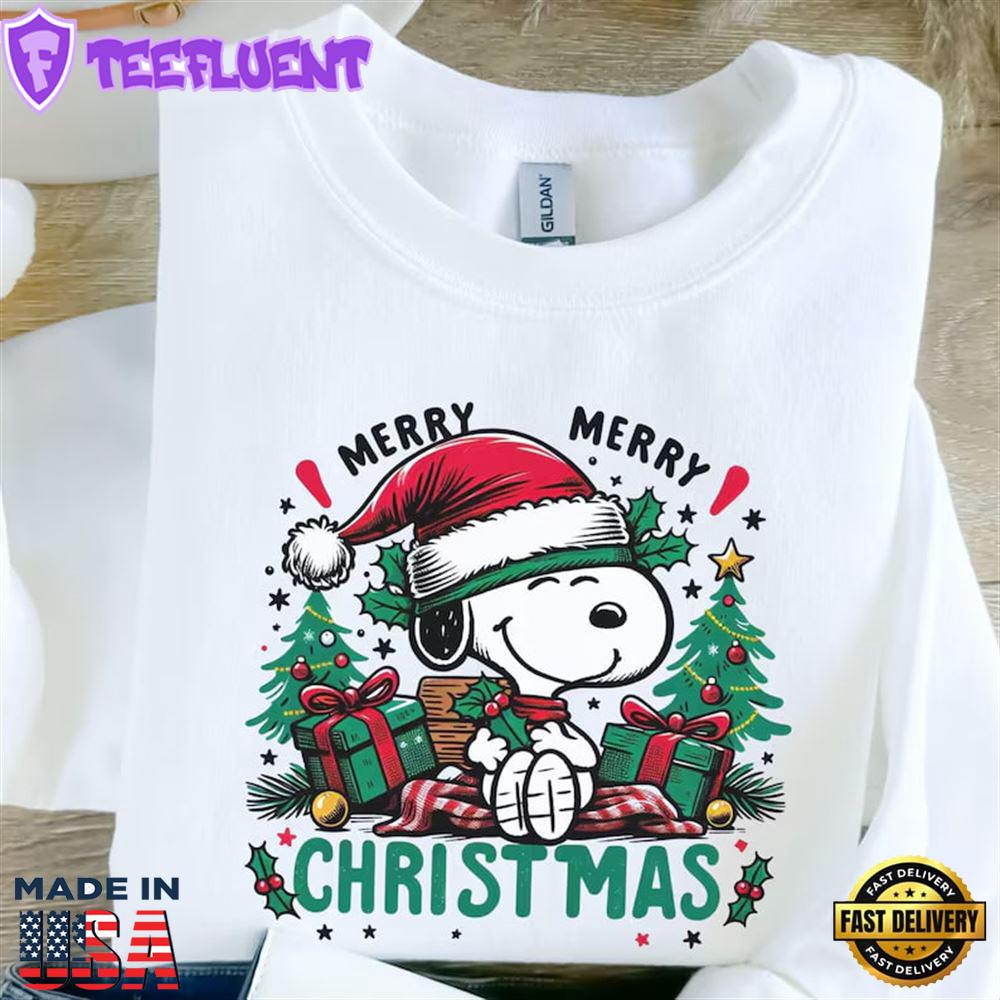 Snoopy Merry Christmas Sweatshirt, Snoopy Christmas Shirt
