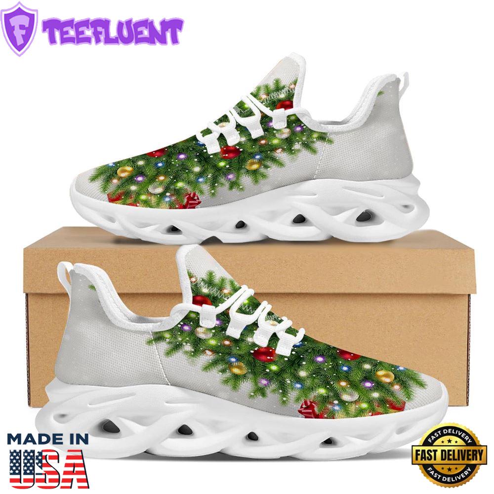 Snow And Christmas Tree Print White Max Soul Shoes