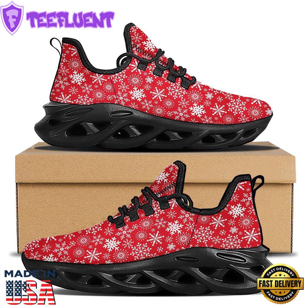 Snowflake Christmas Print Black Max Soul Shoes