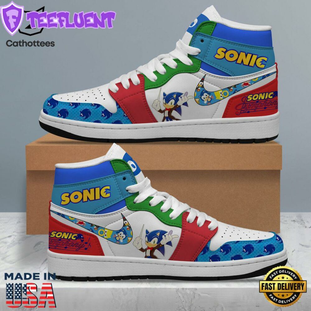 Sonic Portrait Nike Logo Design Air Jordan 1 High Top