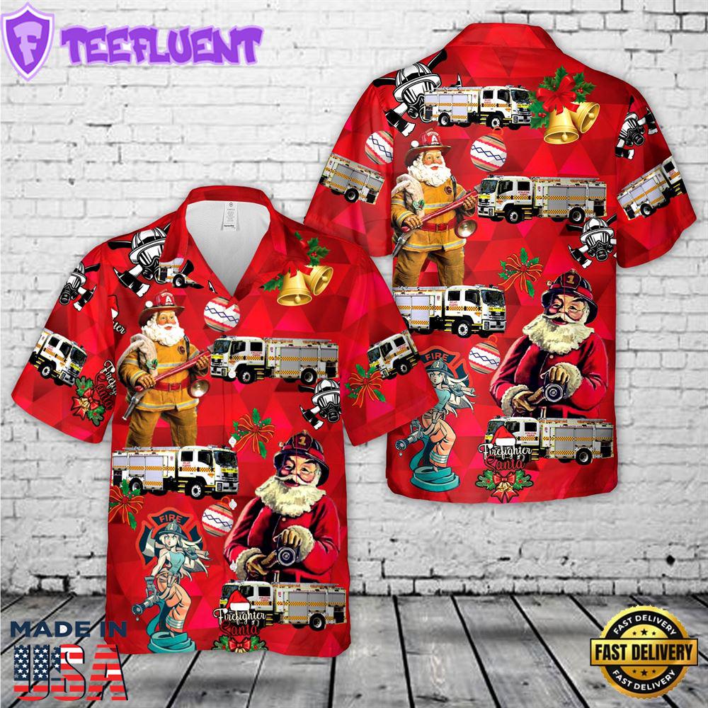 South Australia Country Fire Service (SACFS) Pumper Isuzu FTR 150-260 H Christmas Hawaiian Shirt