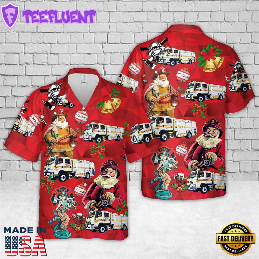 South Australian Country Fire Service Aldinga Beach Country Fire Service Christmas Hawaiian Shirt