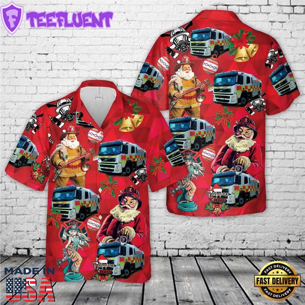 South Australian Country Fire Service Pumper Fleet Christmas Hawaiian Shirt