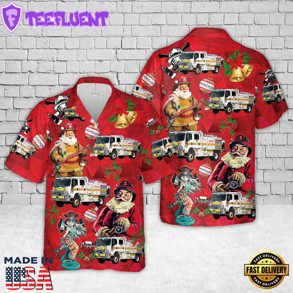South Australian Country Fire Service Warnertown 44 Christmas Hawaiian Shirt