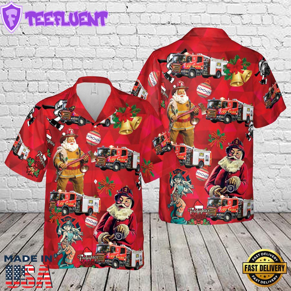 South Australian Metropolitan Fire Service (SAMFS) Adelaide 202 (Fleet 1102) Christmas Hawaiian Shirt