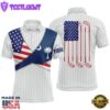 South Carolina Flag White Golf Pattern Mens Polo Shirt Patriotic Men Golf Gifts