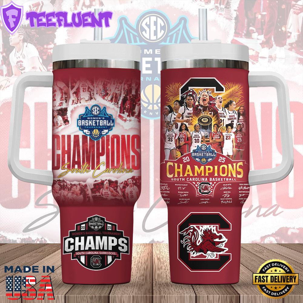 South Carolina Gamecocks 2025 SEC Women’s Basketball 40oz Stanley Tumbler