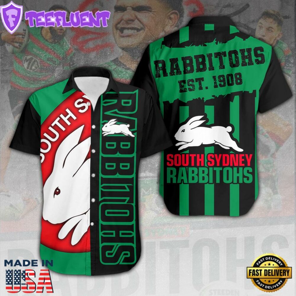 South Sydney Rabbitohs Short Sleeve Dress Shirt For Man And Women